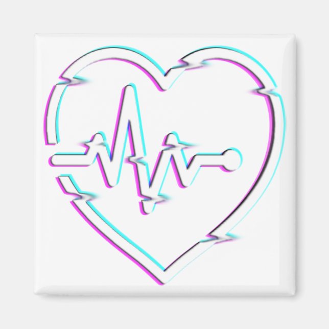 Herz Karo Square Magnet (Vorne)