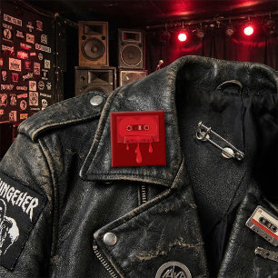 Herz-Kassette mit schmelzenden Tropfen Button