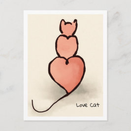 "Herz"-Katze Postkarte
