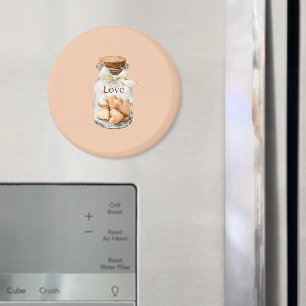 Herz Kekse Weiße Schleife Glas Magnet