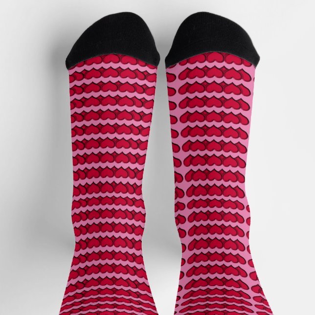 Herz-Ketten-Crew-Socken Socken (Oben)