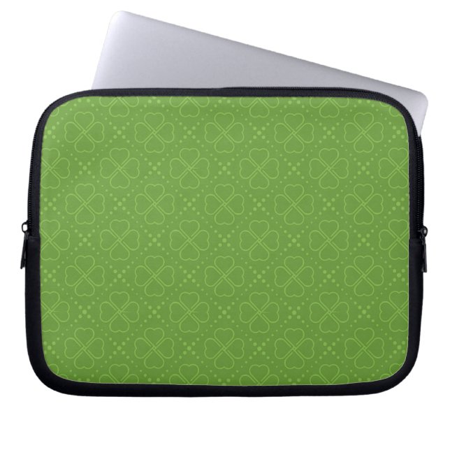 Herz-Klee-Muster Laptopschutzhülle (Vorderseite)