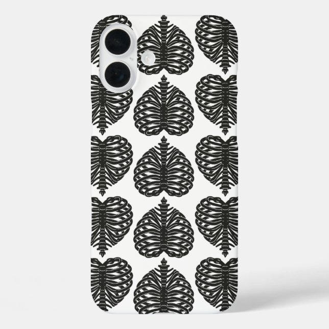 Herz Knochen iPhone 16 Plus Hülle (Rückseite)