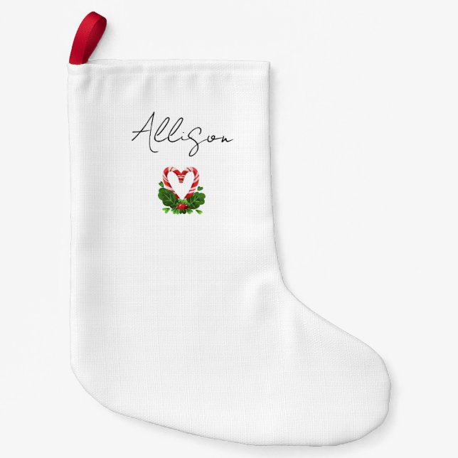 Herz kommt Zuhause für Weihnachts Candy Cane Urlau Kleiner Weihnachtsstrumpf (Vorderseite)
