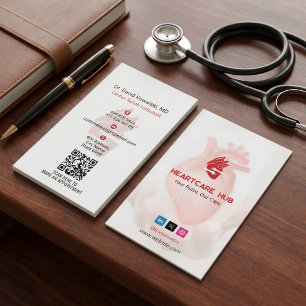 Herz-Kreislauf-Business Simple Red Visitenkarte