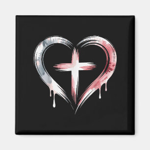 Herz Kreuz Christlicher Glaube Liebe Magnet