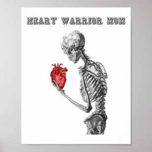 Herz-Krieger-Mutter Skelett Mensch Herzkrankheit G Poster