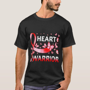 Herz-Krieger-Schmetterling Herzkrankheit-Bewusstse T-Shirt