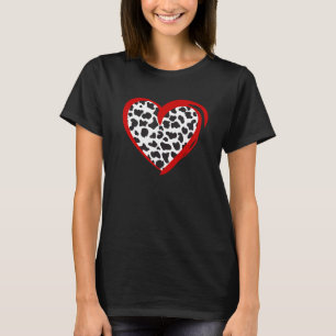 Herz Kuh Druck T-Shirt