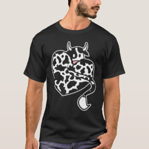Herz Kuh Muster Bauernhof Landwirt Frauen Mädchen T-Shirt
