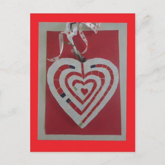 Herz Labyrinth Mosaic DIY Postkarte (Vorderseite)
