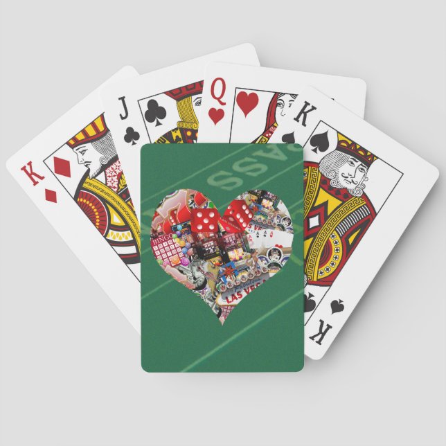 Herz - Las Vegas Spielkartenform Spielkarten (Rückseite)