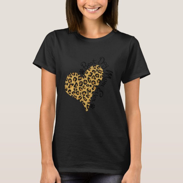 Herz Leopard Beste Hündin Mama je stolz Service Hu T-Shirt (Vorderseite)