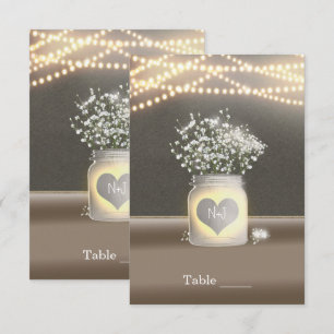 Herz leuchtendes Mason-Glas & Baby's Breath-Tisch Einladung