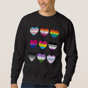 Herz Lgbt Flagge glücklicher Stolzmonat transgende Sweatshirt
