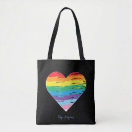 HERZ-LGBTQIA-Regenbogenflagge, Schwarzer Totenbeut Tasche