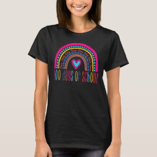 Herz Liebe 100 Tage Schulleitern Regenbogenlehrer  T-Shirt