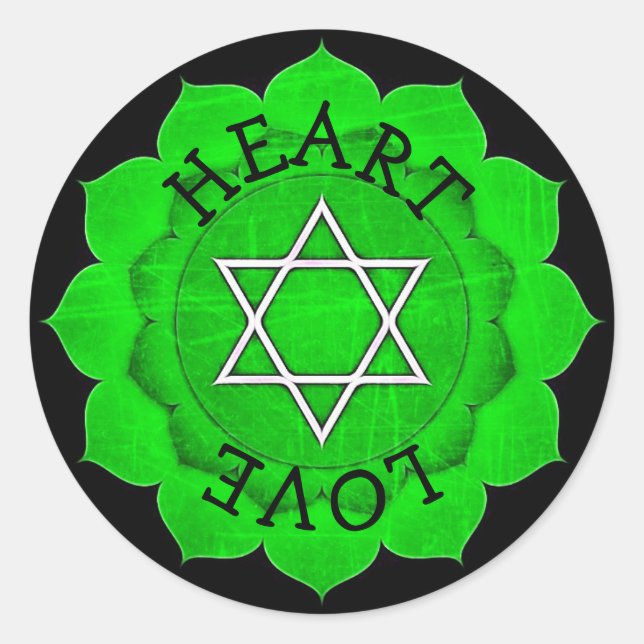 Herz Liebe Chi Green Chakra Stickers (Vorderseite)