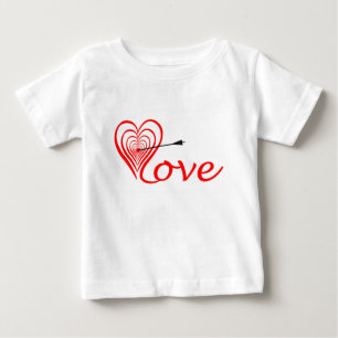 Herz Liebe Dartscheibe mit Pfeil Baby T-shirt