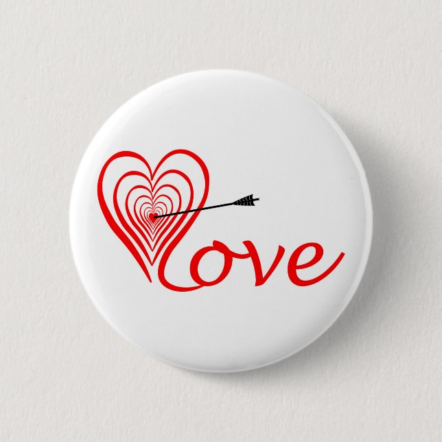 Herz Liebe Dartscheibe mit Pfeil Button (Vorderseite)