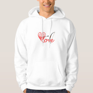Herz Liebe Dartscheibe mit Pfeil und Bogen Hoodie