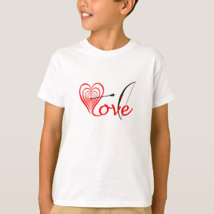 Herz Liebe Dartscheibe mit Pfeil und Bogen T-Shirt