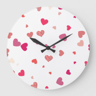 Herz - Liebe Große Wanduhr