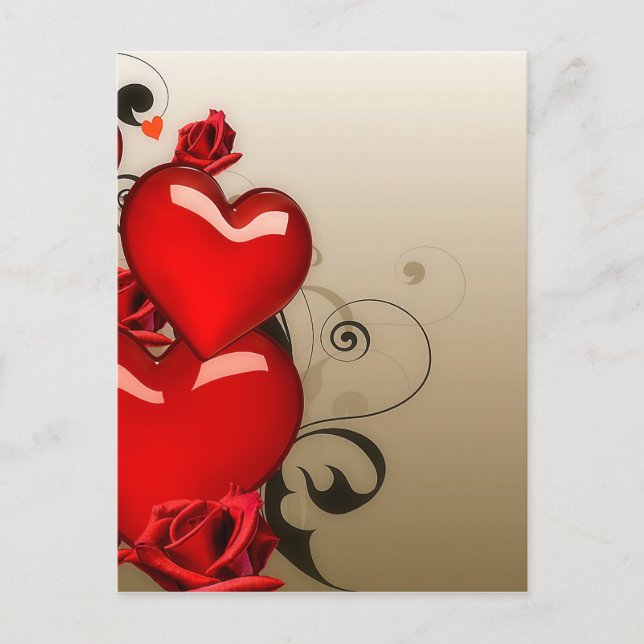 Herz-Liebe Herz personalisieren Anniversaries Postkarte (Vorderseite)