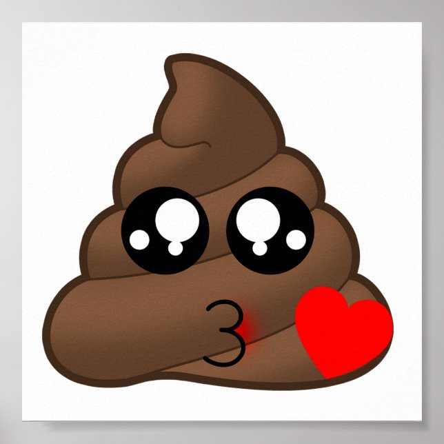 Herz-Liebe Kackte Emoji Poster (Vorne)