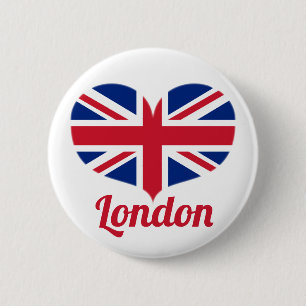 Herz Liebe-Londons   formte BRITISCHEN Button