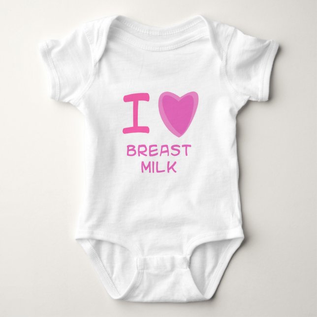 Herz (Liebe) Muttermilch Baby Strampler (Vorderseite)