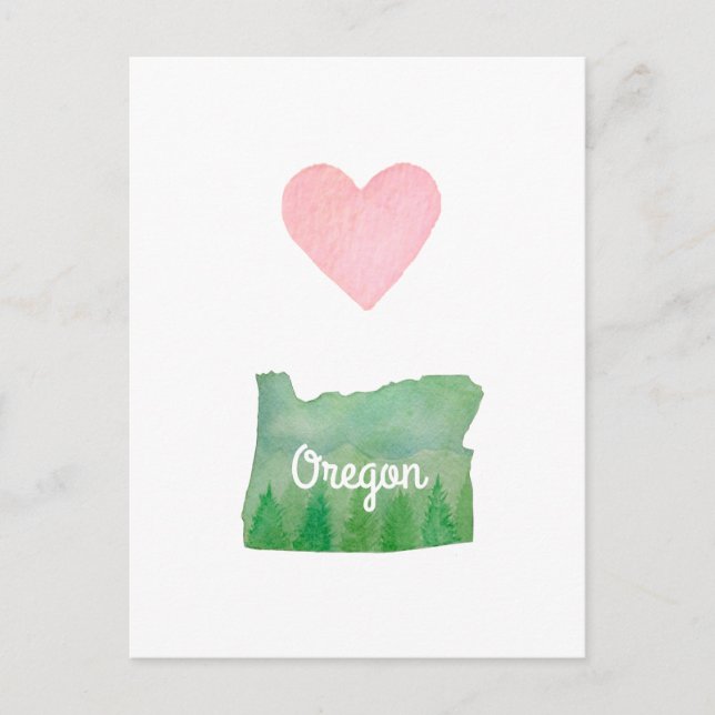Herz (Liebe) Oregon Staat Grünes Tal Postkarte (Vorderseite)