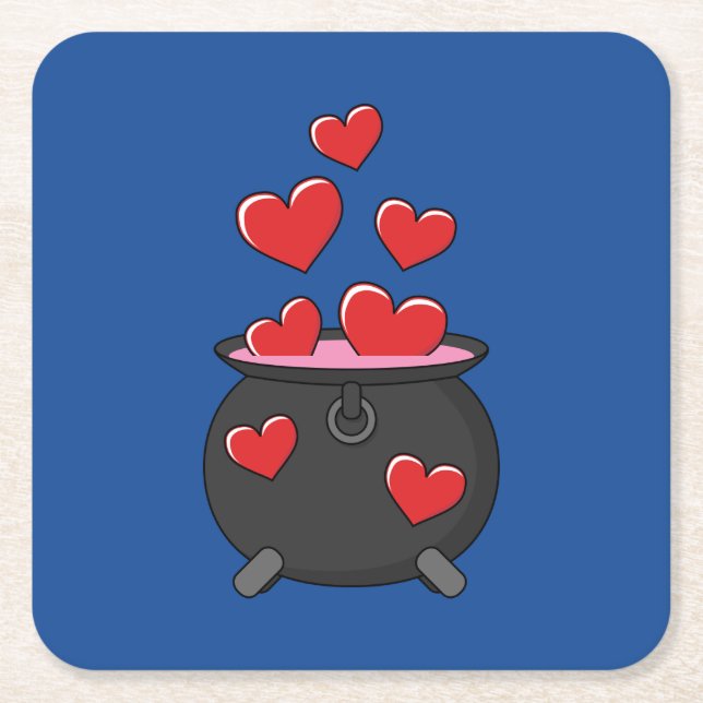 Herz-Liebe-Pop Rechteckiger Pappuntersetzer (Vorderseite)