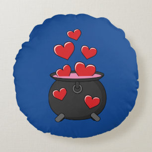 Herz-Liebe-Pop Rundes Kissen