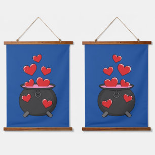 Herz-Liebe-Pop Wandteppich Mit Holzrahmen