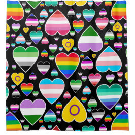 Herz Liebe Regenbogen farbenfrohe Stolz Fahnen lgb Duschvorhang