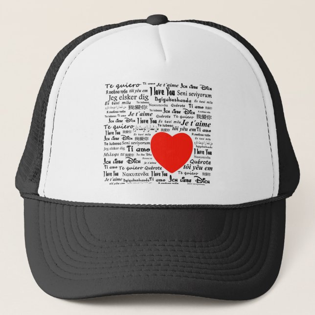 Herz Liebe Sie Truckerkappe (Vorderseite)