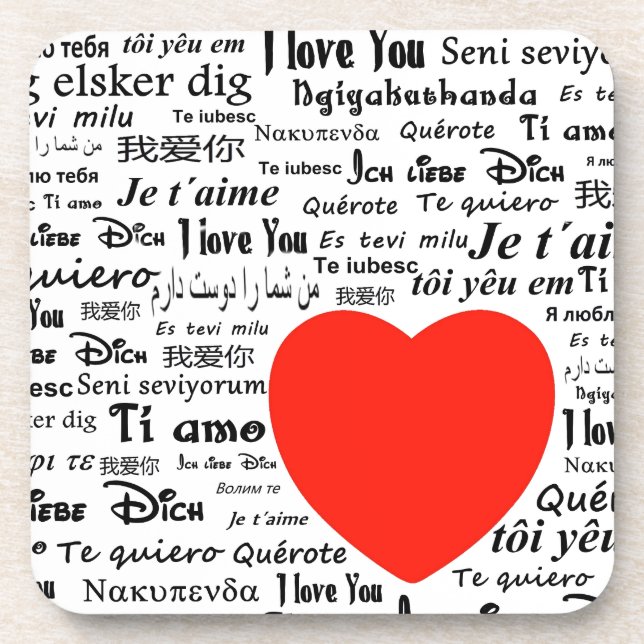 Herz Liebe Sie Untersetzer (Vorderseite)