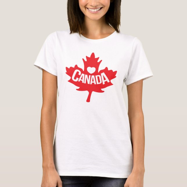 Herz-Lieben Kanada Ahornblatt T - Shirt (Vorderseite)