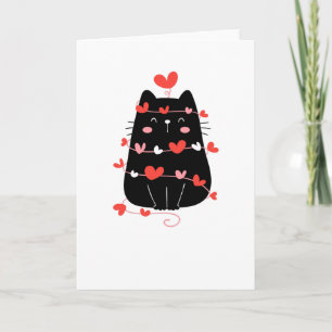 Herz Liebes Katze Valentinstag Katzenliebhaber Karte