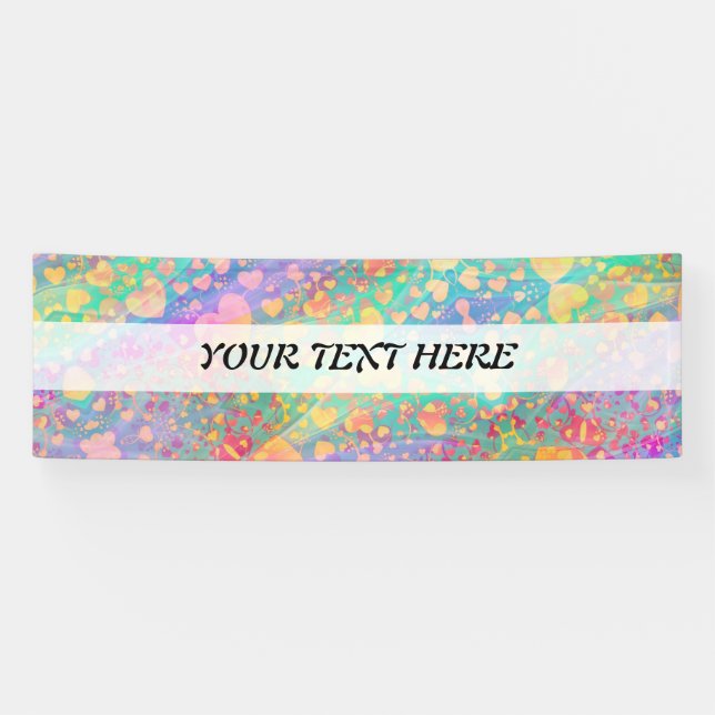 Herz Liebes Muster Pastell Design Banner (Horizontal)