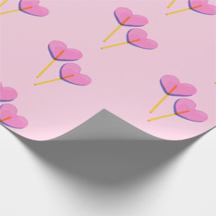 Herz Lillipop Rosa Geschenk Geschenkpapier