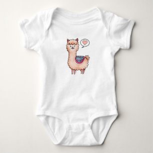 Herz-Llama Baby Strampler