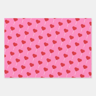 Herz Lollipop Valentinstag Muster Geschenkpapier Set