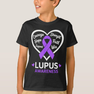 Herz-Lupus-Bewusstseinsmonat sle violettes Band T-Shirt