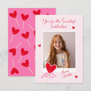 Herz Lutscher Foto Schleife Süßester Valentinstag Mitteilungskarte