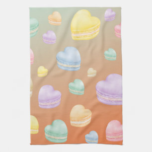 Herz Macarons Geschirrtuch