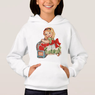 Herz Mädchen Kind Retro Süße Kinder Hoodie