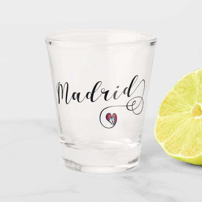 Herz Madrid, Spanien Schnapsglas (Vorderseite)