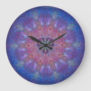 Herz-Mandala Große Wanduhr